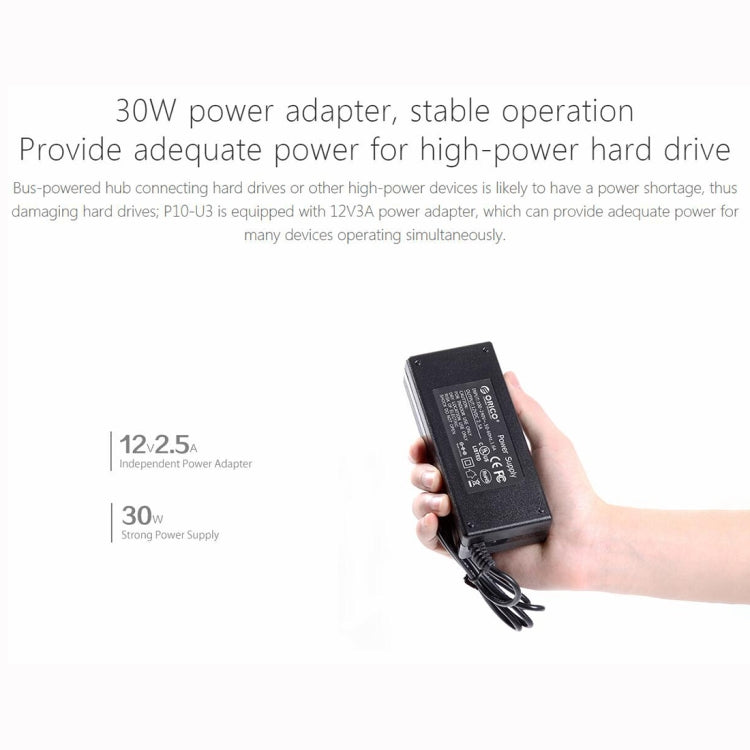 ORICO P10-U3-V1 10 USB 3.0 Ports HUB, Specification: EU Plug
