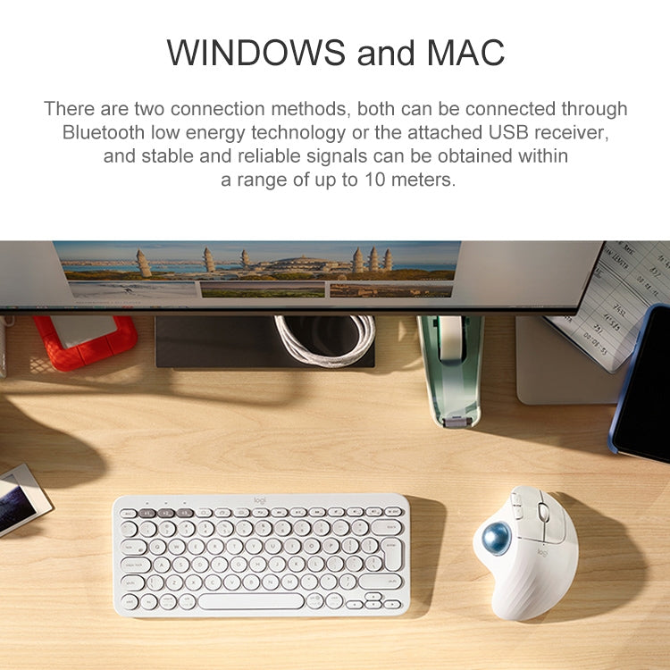 Logitech ERGO M575 Creative Wireless Trackball Mouse (White) - free shipping - PMC Jewellery - Order now!
