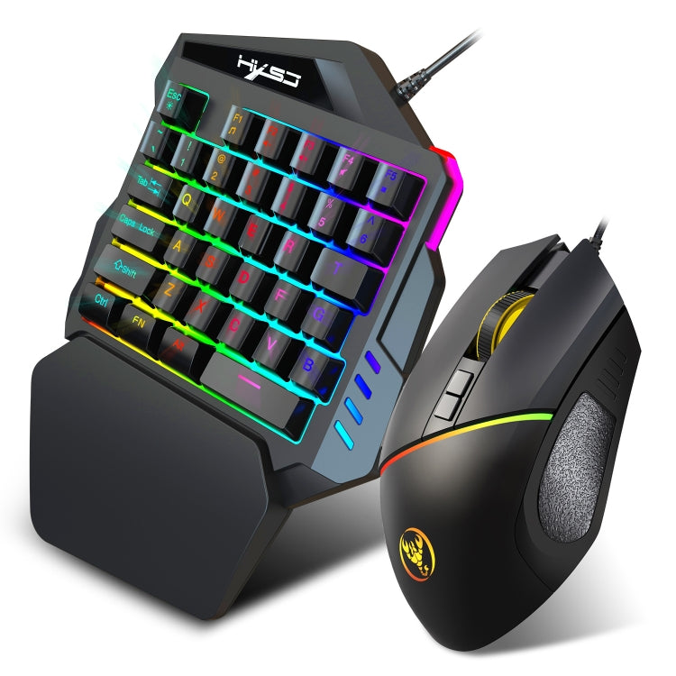 HXSJ V100 + A876 Mobile Game One Hand Wired Keyboard + Mouse Set - free shipping - PMC Jewellery - Order now!