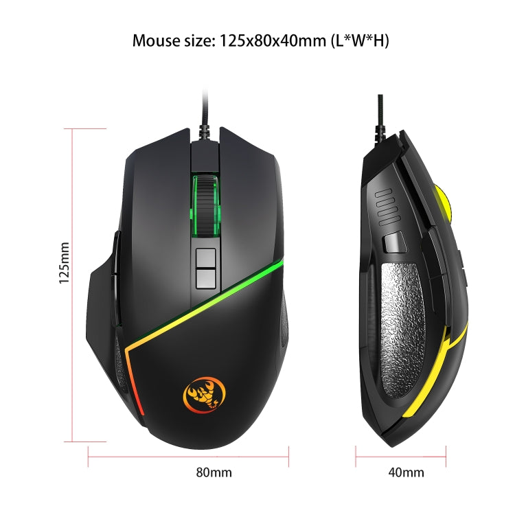 HXSJ V100 + A876 Mobile Game One Hand Wired Keyboard + Mouse Set - free shipping - PMC Jewellery - Order now!