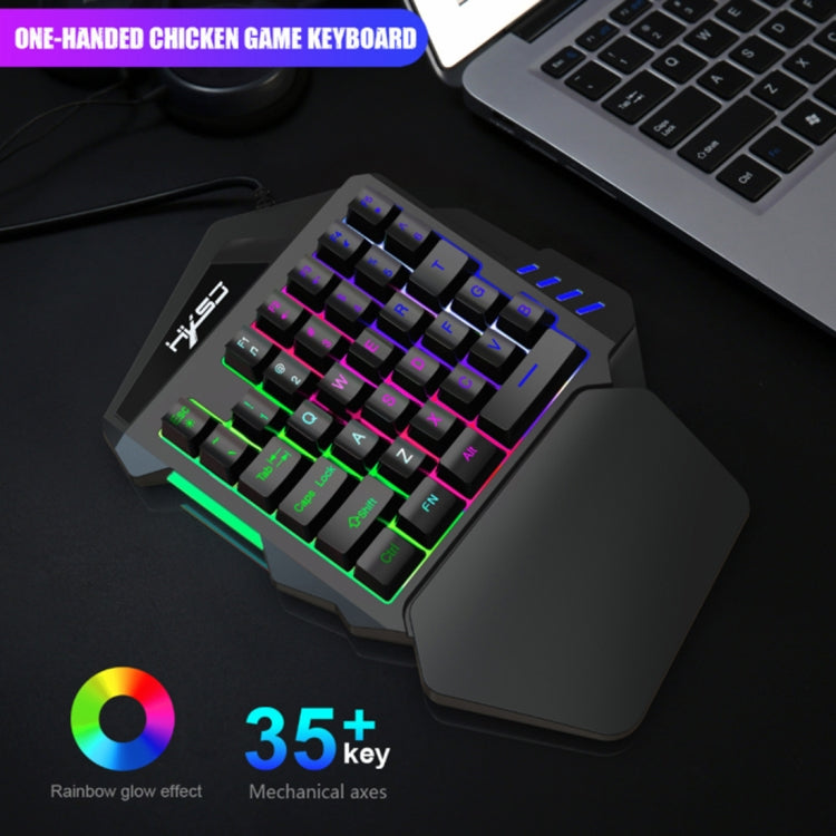 HXSJ V100 + A876 Mobile Game One Hand Wired Keyboard + Mouse Set - free shipping - PMC Jewellery - Order now!