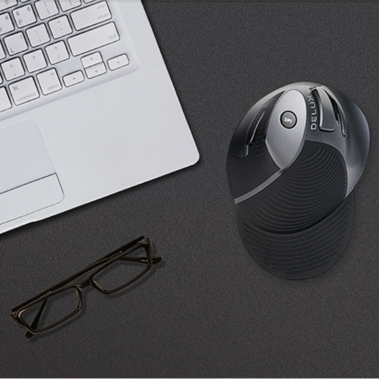DELUX M618GX Wireless Ergonomic Vertical Mouse 1600DPI Optical Mouse - Wireless Mice by DELUX | Online Shopping South Africa | PMC Jewellery | Buy Now Pay Later Mobicred