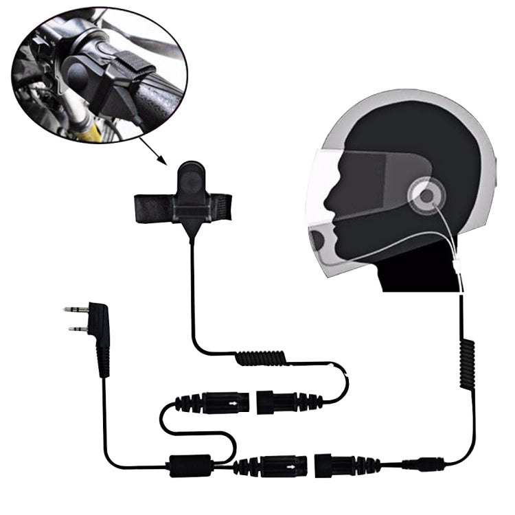 2 Pin PTT Adjustable Volume Motorcycle Helmet Headset Microphone for BAOFENG Radio Walkie Talkie - Microphones & Headsets by PMC Jewellery | Online Shopping South Africa | PMC Jewellery | Buy Now Pay Later Mobicred