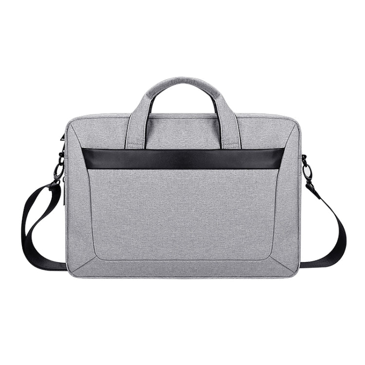 DJ06 Oxford Cloth Water-resistant Wear-resistant Portable Expandable Laptop Bag for 15.4 inch Laptops, with Detachable Shoulder Strap(Grey)