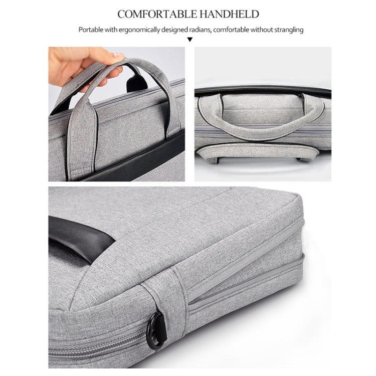 DJ06 Oxford Cloth Water-resistant Wear-resistant Portable Expandable Laptop Bag for 15.4 inch Laptops, with Detachable Shoulder Strap(Grey)