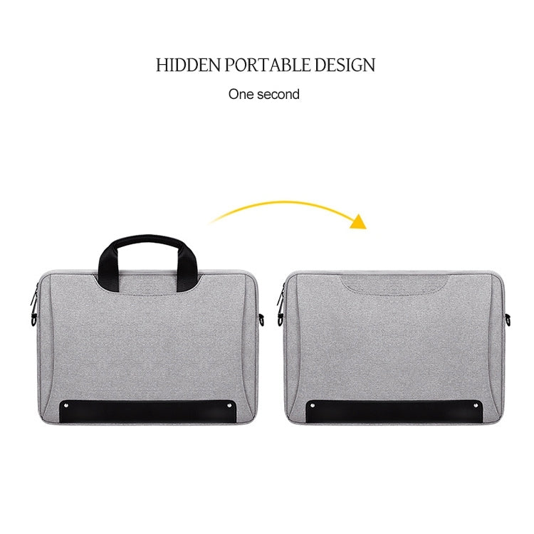 DJ08 Oxford Cloth Water-resistant Wear-resistant Laptop Bag for 13.3 inch Laptops, with Concealed Handle & Luggage Tie Rod & Adjustable Shoulder Strap (Black)
