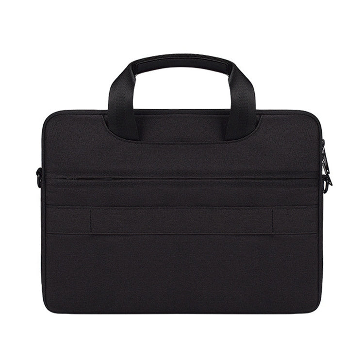 DJ08 Oxford Cloth Water-resistant Wear-resistant Laptop Bag for 13.3 inch Laptops, with Concealed Handle & Luggage Tie Rod & Adjustable Shoulder Strap (Black)