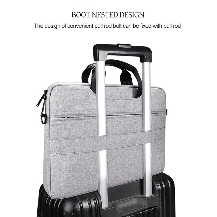 DJ08 Oxford Cloth Water-resistant Wear-resistant Laptop Bag for 13.3 inch Laptops, with Concealed Handle & Luggage Tie Rod & Adjustable Shoulder Strap (Black)