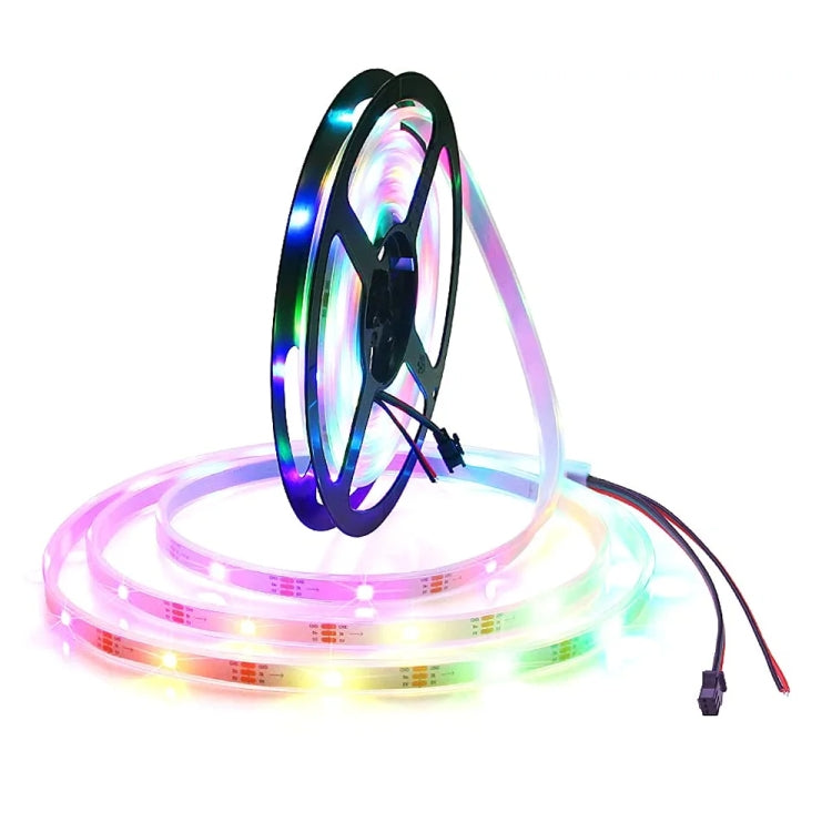 WS2812B RGB Light 5050 SMD LED Casing Water-resistant Rope Light, 30 LED/m, DC 12V, Length: 5m