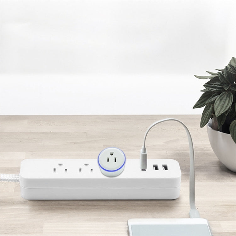 10A Round Shape WiFi 2.4GHz Mini Plug APP Remote Control Timing Smart Socket Works with Alexa & Google Home & Colorful Breathing Light, AC 100-240V, US Plug - Smart Socket by PMC TechLife | Online Shopping South Africa | PMC TechLife