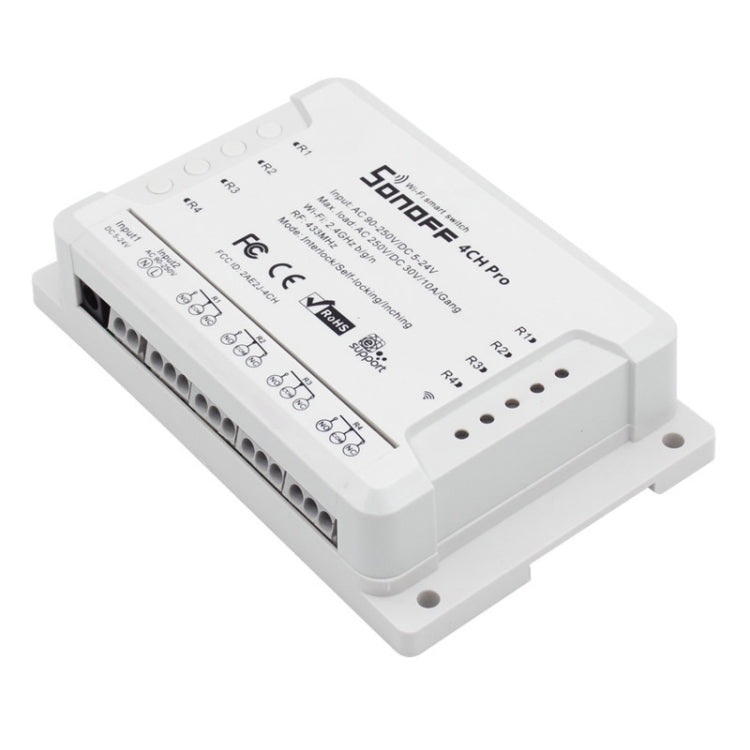 Sonoff 4CH Pro 433MHz Remote Control + WiFi Smart Timer Switch, Interlock / Self-locking, 3 Working Modes, Compatible with Alexa and Google Home, Support iOS and Android - free shipping - PMC Jewellery - Order now!