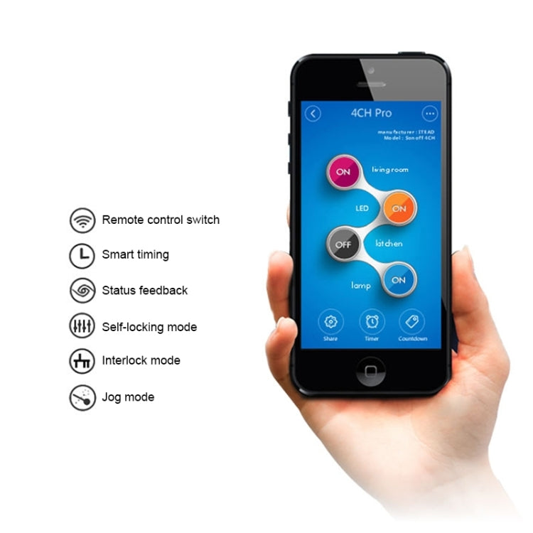 Sonoff 4CH Pro 433MHz Remote Control + WiFi Smart Timer Switch, Interlock / Self-locking, 3 Working Modes, Compatible with Alexa and Google Home, Support iOS and Android - free shipping - PMC Jewellery - Order now!