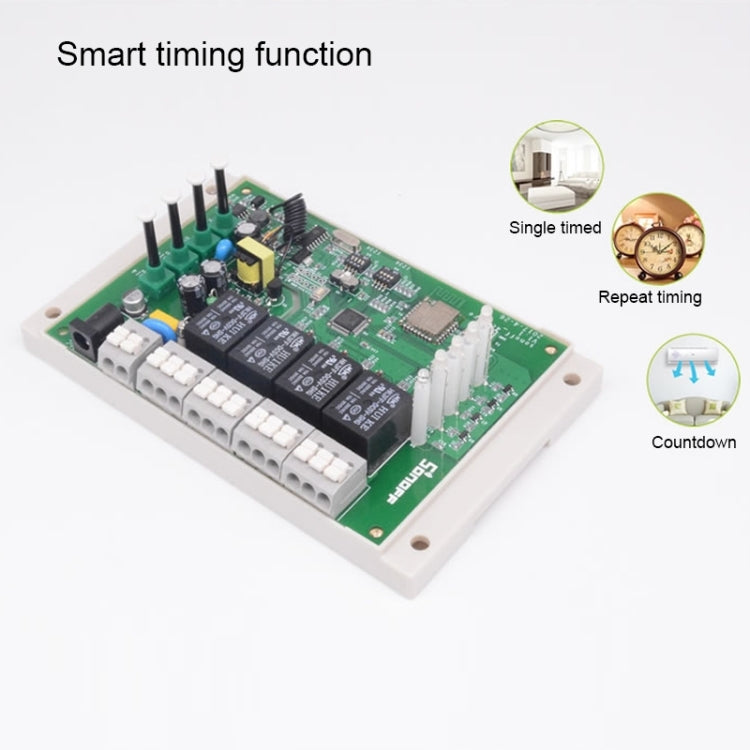 Sonoff 4CH Pro 433MHz Remote Control + WiFi Smart Timer Switch, Interlock / Self-locking, 3 Working Modes, Compatible with Alexa and Google Home, Support iOS and Android