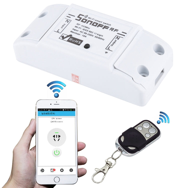 Sonoff 433MHz DIY WiFi Smart Wireless Remote Control Timer Module Power Switch with 4-keys Remote Control for Smart Home, Support iOS and Android - free shipping - PMC Jewellery - Order now!