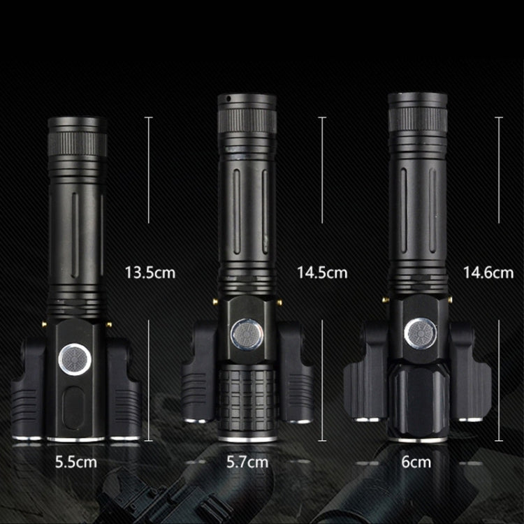 KS-738 USB Charging Water-resistant T6+XPE Zoomable LED Flashlight with 4-Modes & 18650 lithium battery