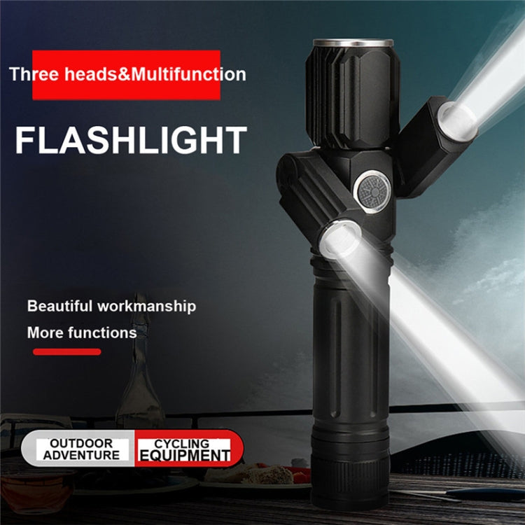 KS-738 USB Charging Water-resistant T6+XPE Zoomable LED Flashlight with 4-Modes & 18650 lithium battery