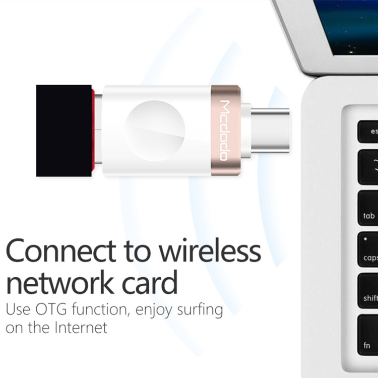 Mcdodo OT-1942 USB-C / Type-C to USB 3.0 AF Data Transmission Charging OTG Adapter(Gold) - OTG Adapter by Mcdodo | Online Shopping South Africa | PMC Jewellery | Buy Now Pay Later Mobicred