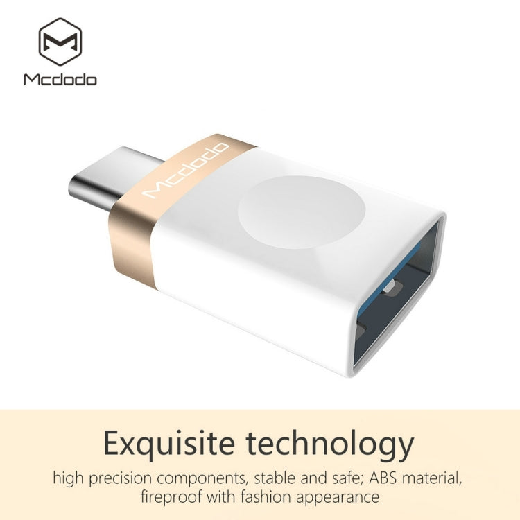 Mcdodo OT-1942 USB-C / Type-C to USB 3.0 AF Data Transmission Charging OTG Adapter(Gold) - OTG Adapter by Mcdodo | Online Shopping South Africa | PMC Jewellery | Buy Now Pay Later Mobicred