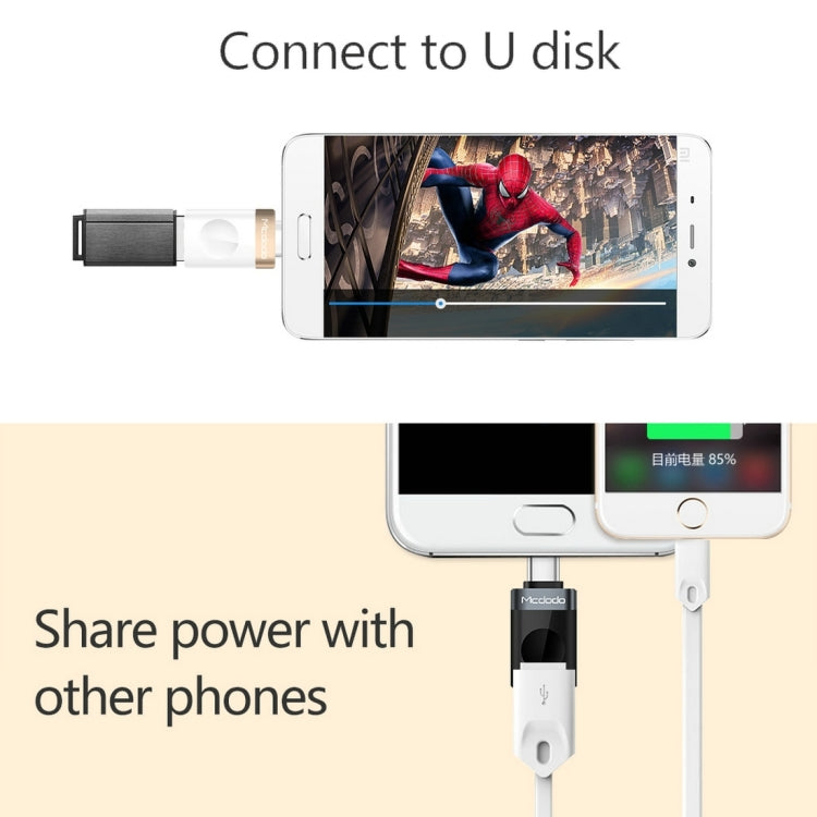 Mcdodo OT-1942 USB-C / Type-C to USB 3.0 AF Data Transmission Charging OTG Adapter(Gold) - OTG Adapter by Mcdodo | Online Shopping South Africa | PMC Jewellery | Buy Now Pay Later Mobicred