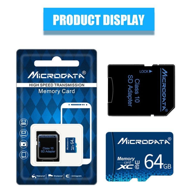 MICRODATA 64GB U3 Blue TF(Micro SD) Memory Card - free shipping - PMC Jewellery - Order now!