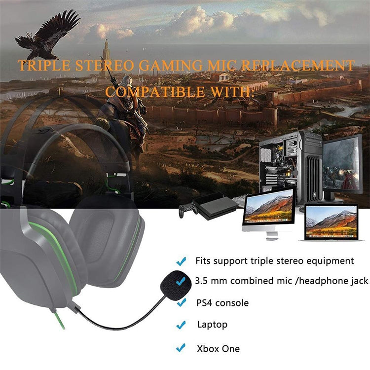 ZJ033MR-03 17cm 4 Level Pin 3.5mm Straight Plug Gaming Headset Sound Card Live Microphone