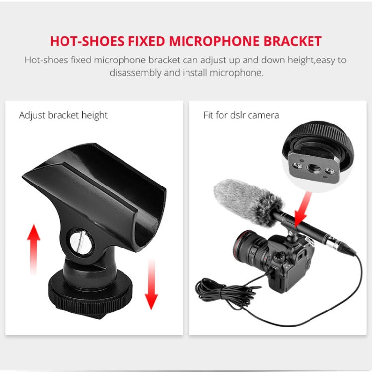 YELANGU YLG9933A MIC07 Professional Interview Condenser Video Shotgun Microphone with 6.5mm Audio Adapter & 3.5mm RXL Audio Cable(Black)