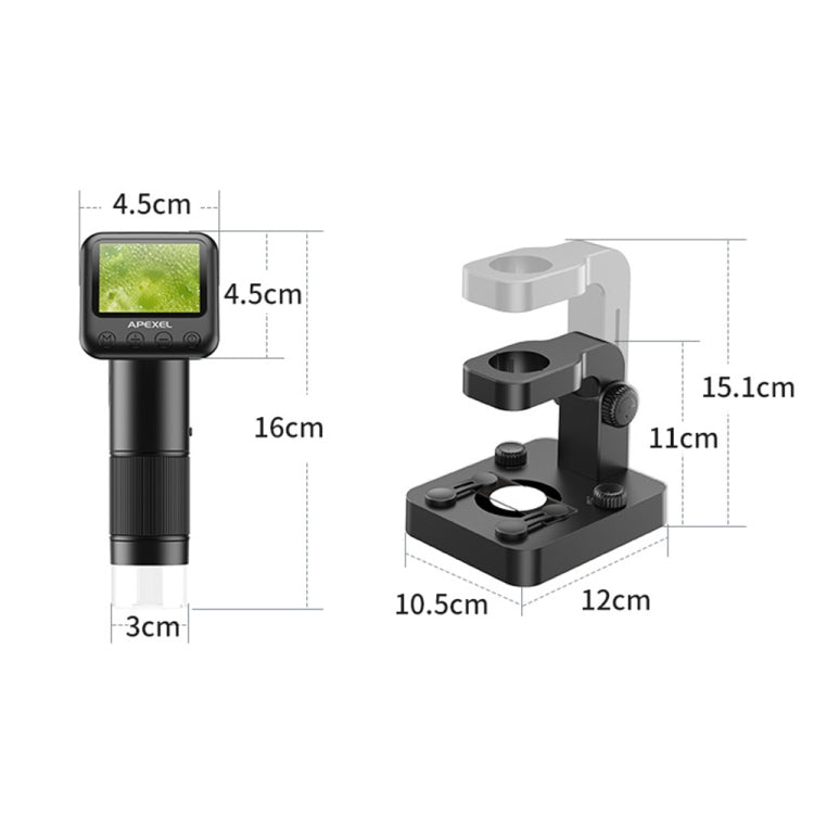APEXEL MS003 Outdoor Portable HD Digital Microscope with Base - free shipping - PMC Jewellery - Order now!