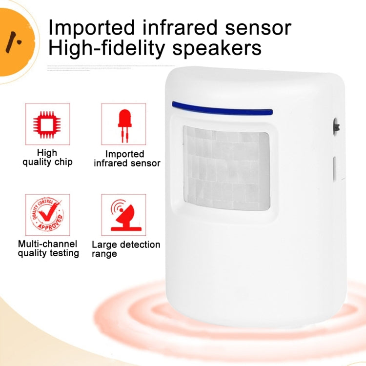 FY-0256 2 in 1 PIR Infrared Sensors (Transmitter + Receiver) Wireless Doorbell Alarm Detector for Home / Office / Shop / Factory, US Plug - free shipping - PMC Jewellery - Order now!