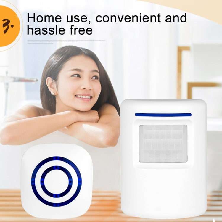 FY-0256 2 in 1 PIR Infrared Sensors (Transmitter + Receiver) Wireless Doorbell Alarm Detector for Home / Office / Shop / Factory, US Plug - free shipping - PMC Jewellery - Order now!