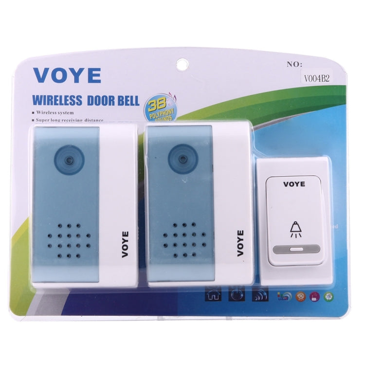 VOYE V004B2 Wireless Smart Music Home Doorbell with Dual Receiver, Remote Control Distance: 120m (Open Air) - free shipping - PMC Jewellery - Order now!