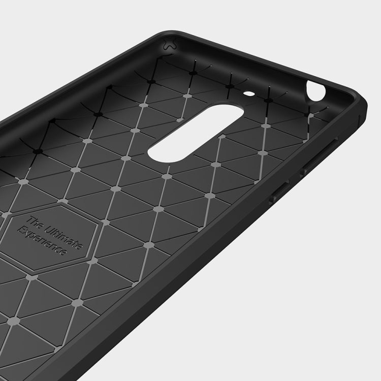 For Nokia 5 Brushed Carbon Fiber Texture Shockproof TPU Protective Cover Case(Navy Blue)