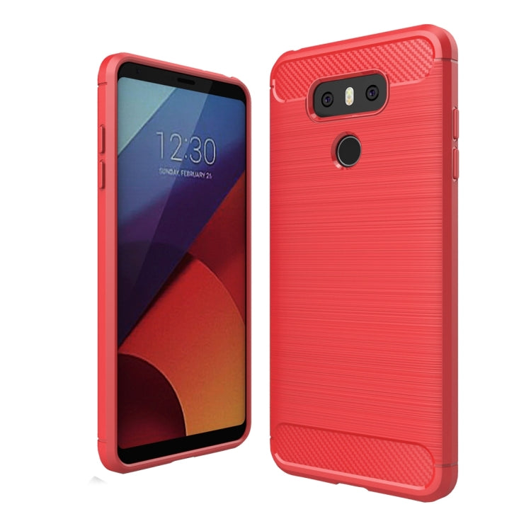 For LG G6 Brushed Carbon Fiber Texture Shockproof TPU Protective Cover Case (Red) - LG Cases by PMC Jewellery | Online Shopping South Africa | PMC Jewellery | Buy Now Pay Later Mobicred