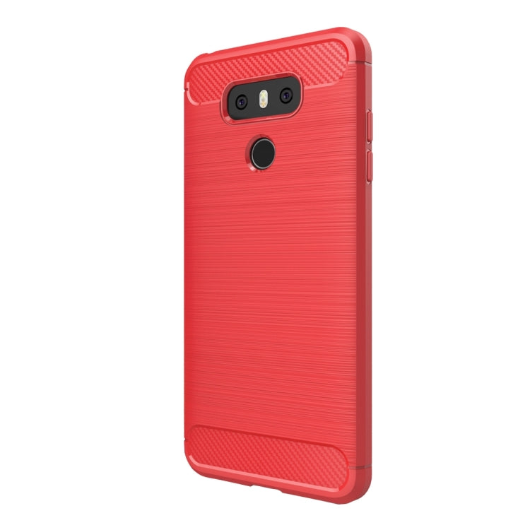 For LG G6 Brushed Carbon Fiber Texture Shockproof TPU Protective Cover Case (Red) - LG Cases by PMC Jewellery | Online Shopping South Africa | PMC Jewellery | Buy Now Pay Later Mobicred