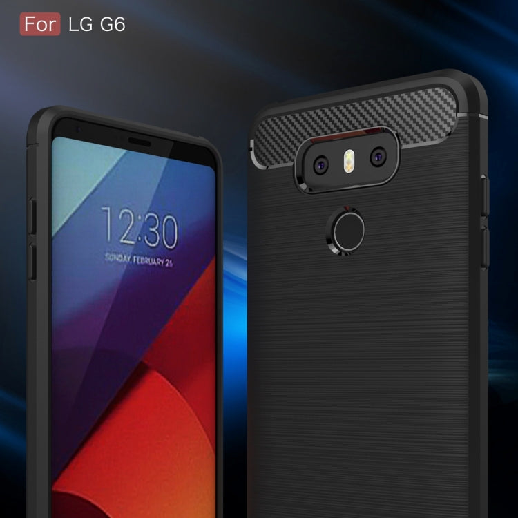 For LG G6 Brushed Carbon Fiber Texture Shockproof TPU Protective Cover Case (Red) - LG Cases by PMC Jewellery | Online Shopping South Africa | PMC Jewellery | Buy Now Pay Later Mobicred