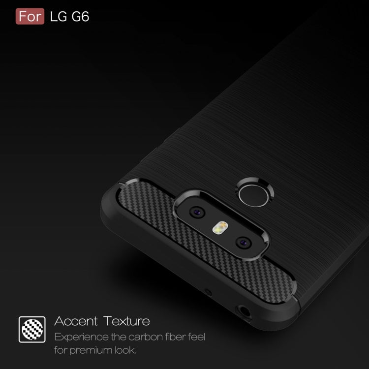 For LG G6 Brushed Carbon Fiber Texture Shockproof TPU Protective Cover Case (Red) - LG Cases by PMC Jewellery | Online Shopping South Africa | PMC Jewellery | Buy Now Pay Later Mobicred