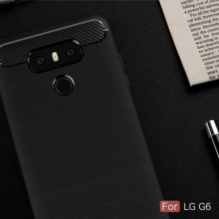 For LG G6 Brushed Carbon Fiber Texture Shockproof TPU Protective Cover Case (Red) - LG Cases by PMC Jewellery | Online Shopping South Africa | PMC Jewellery | Buy Now Pay Later Mobicred