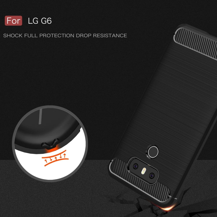 For LG G6 Brushed Carbon Fiber Texture Shockproof TPU Protective Cover Case (Red) - LG Cases by PMC Jewellery | Online Shopping South Africa | PMC Jewellery | Buy Now Pay Later Mobicred