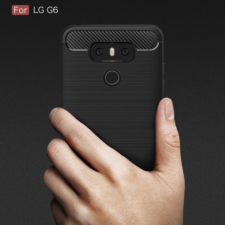 For LG G6 Brushed Carbon Fiber Texture Shockproof TPU Protective Cover Case (Red) - LG Cases by PMC Jewellery | Online Shopping South Africa | PMC Jewellery | Buy Now Pay Later Mobicred