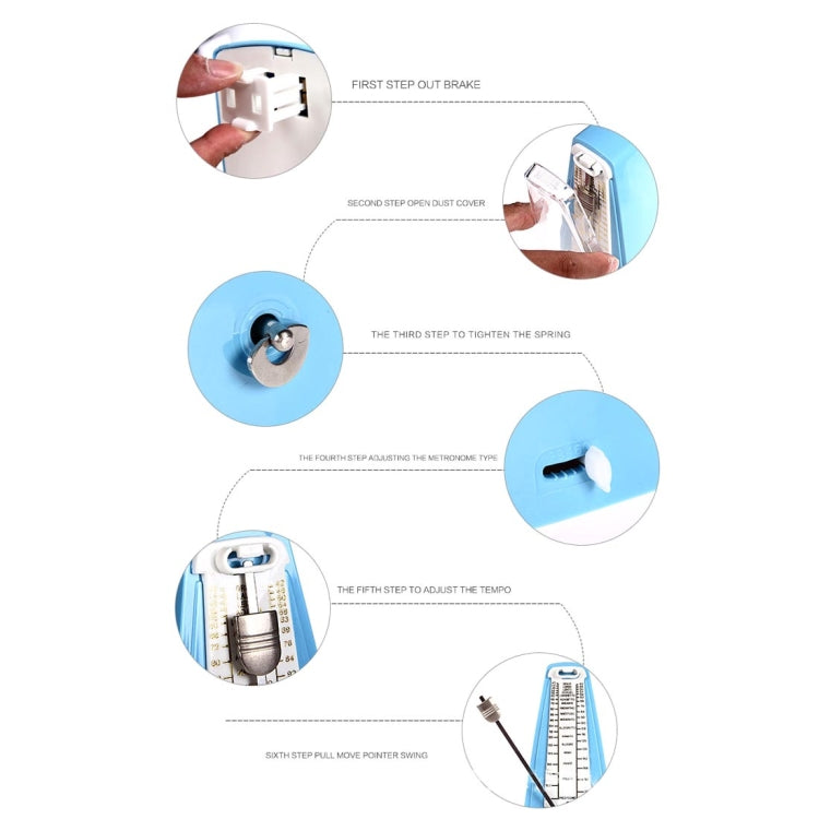 Piano Guitar Drum Violin Zither Universal Mechanical Metronome, Classic Version(Black) - Stringed Instruments by PMC TechLife | Online Shopping South Africa | PMC TechLife