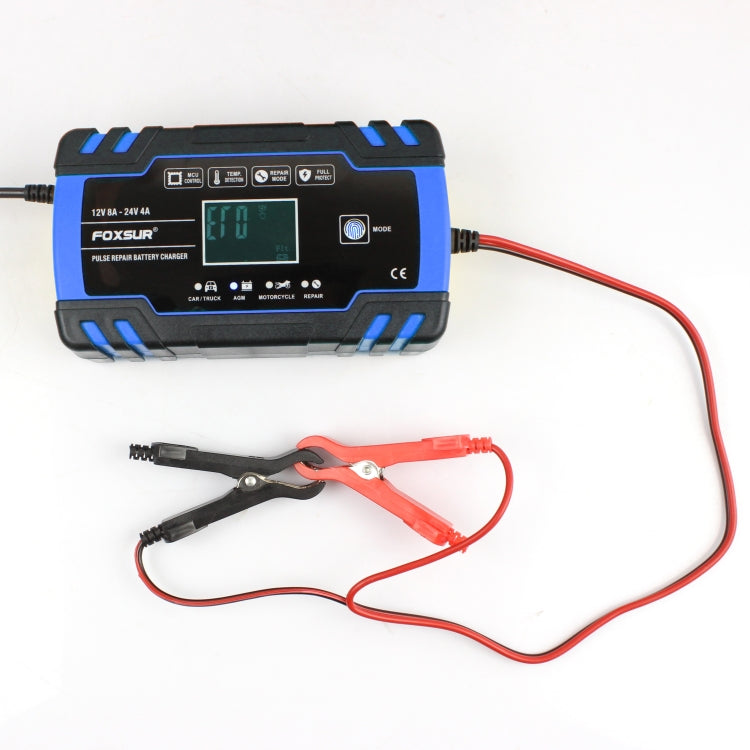 FOXSUR 12V-24V Car Motorcycle Truck Repair Battery Charger AGM Charger, UK Plug (Blue) - free shipping - PMC TechLife - Order now!