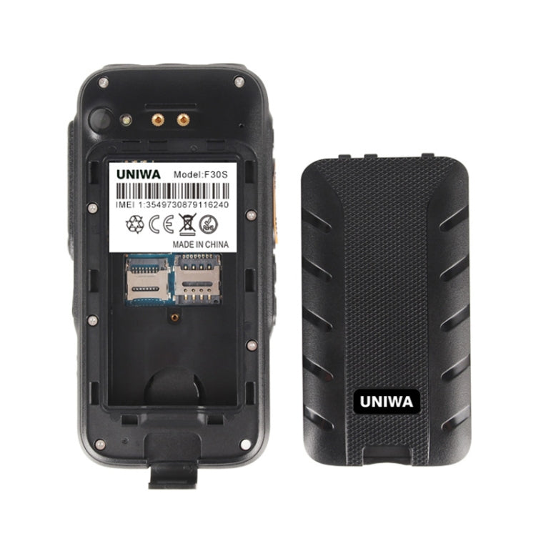 UNIWA F30S Rugged Phone, 1GB+8GB, US Version, IP68 Water-resistant Dustproof Shockproof, 4000mAh Battery, 2.8 inch Android 8.1 MTK6739 Quad Core up to 1.3GHz, Network: 4G, NFC, SOS