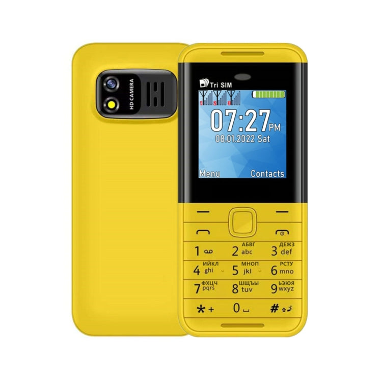 SERVO BM5310 Mini Mobile Phone, Russian Key, 1.33 inch, MTK6261D, 21 Keys, Support Bluetooth, FM, Magic Sound, Auto Call Record, GSM, Triple SIM (Yellow) - free shipping - PMC Jewellery - Order now!
