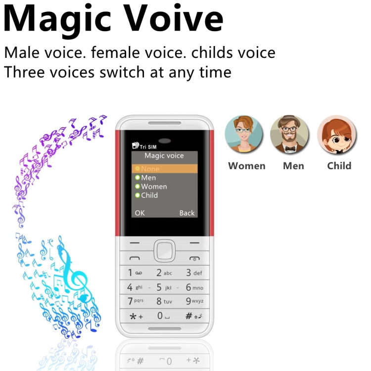 SERVO BM5310 Mini Mobile Phone, English Key, 1.33 inch, MTK6261D, 21 Keys, Support Bluetooth, FM, Magic Sound, Auto Call Record, GSM, Triple SIM (White) - free shipping - PMC Jewellery - Order now!