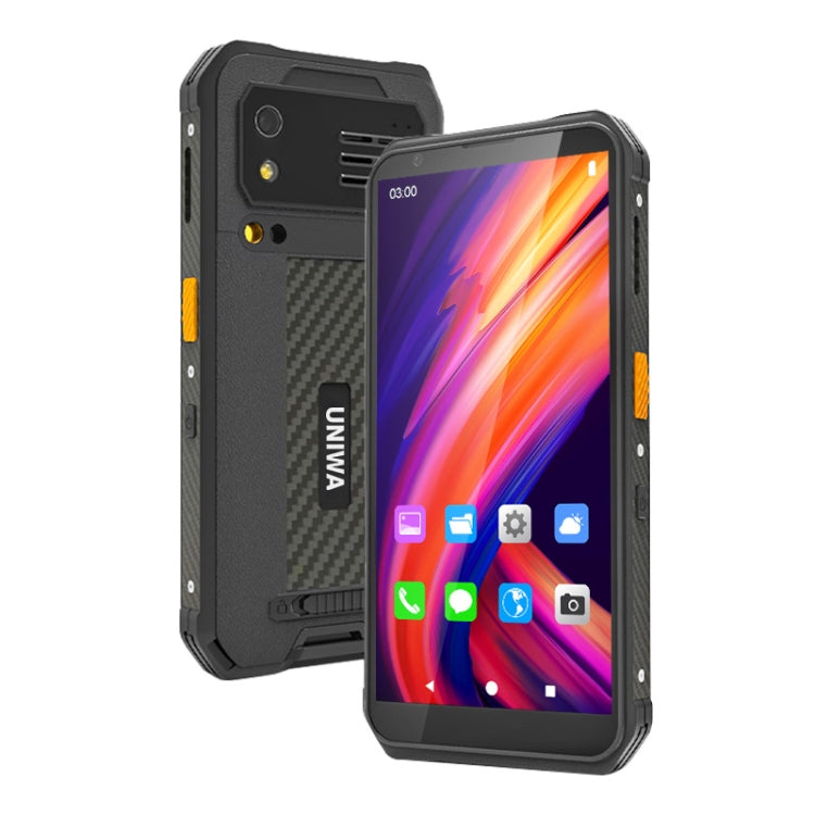 UNIWA M512 2D Scan Version Rugged Phone, 4GB+64GB, IP65 Water-resistant Dustproof Shockproof, 4100mAh Battery, 5.7 inch Android 12 MTK6762 Octa Core up to 2.0GHz, Network: 4G, NFC (Black)