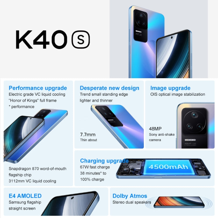 Xiaomi Redmi K40S 5G, 48MP Camera, 12GB+256GB, Triple Back Cameras, 4500mAh Battery, Fingerprint Identification, 6.67 inch MIUI 13 Qualcomm Snapdragon 870 Octa Core up to 3.2GHz, Network: 5G, Dual SIM, NFC, IR (Black)