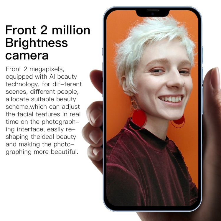 i13 Pro Max N83, 1GB+16GB, 6.1 inch Notch Screen, Face Identification, Android 6.0 Spreadtrum 7731G Quad Core, Network: 3G, Dual SIM(Blue) - by PMC Jewellery | Online Shopping South Africa | PMC Jewellery | Buy Now Pay Later Mobicred