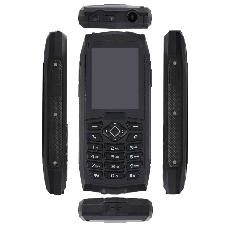 Rugtel R1C Rugged Phone, IP68 Waterproof Dustproof Shockproof, 2.4 inch, MTK6261D, 2000mAh Battery, SOS, FM, Dual SIM(Black) - free shipping - PMC Jewellery - Order now!