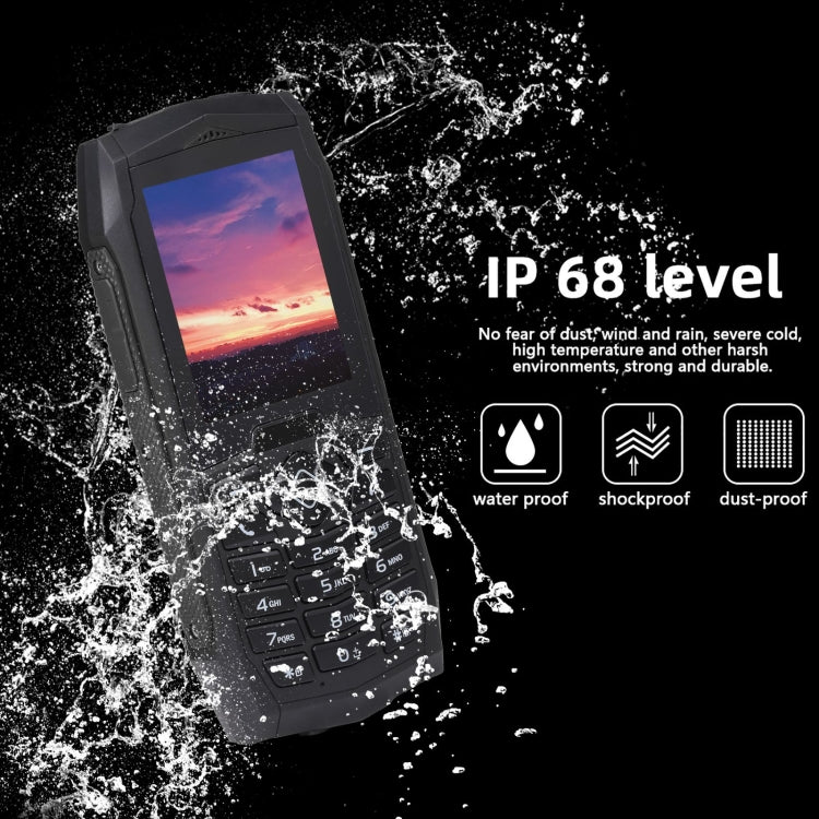 Rugtel R1C Rugged Phone, IP68 Waterproof Dustproof Shockproof, 2.4 inch, MTK6261D, 2000mAh Battery, SOS, FM, Dual SIM(Black) - free shipping - PMC Jewellery - Order now!