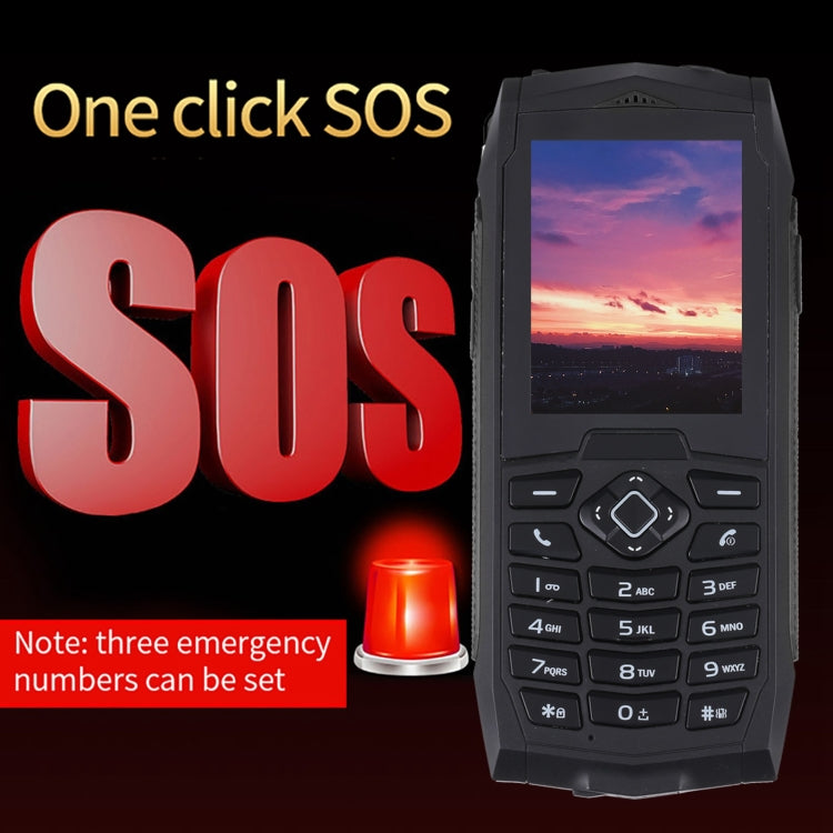 Rugtel R1C Rugged Phone, IP68 Waterproof Dustproof Shockproof, 2.4 inch, MTK6261D, 2000mAh Battery, SOS, FM, Dual SIM(Black) - free shipping - PMC Jewellery - Order now!