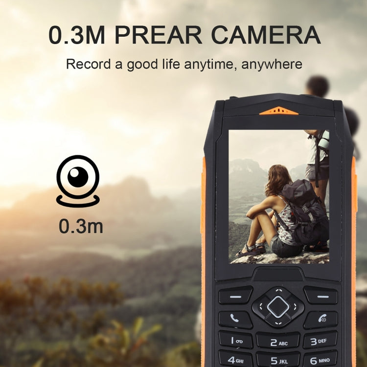 Rugtel R1C Rugged Phone, IP68 Waterproof Dustproof Shockproof, 2.4 inch, MTK6261D, 2000mAh Battery, SOS, FM, Dual SIM(Orange) - free shipping - PMC Jewellery - Order now!